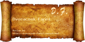 Dvoracsek Fanni névjegykártya